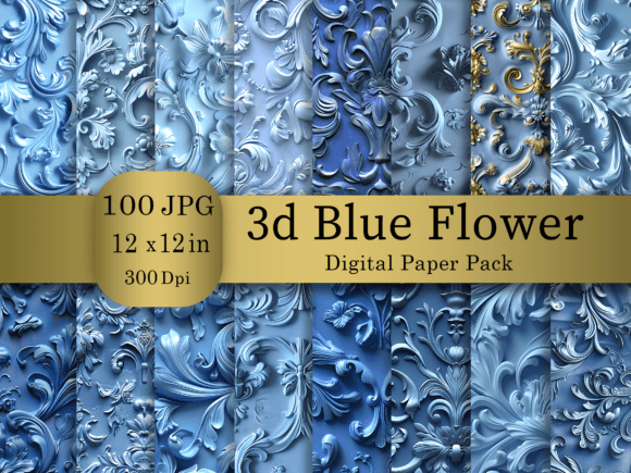 3D Blue Flower Digital Paper Bundle: A Comprehensive Guide