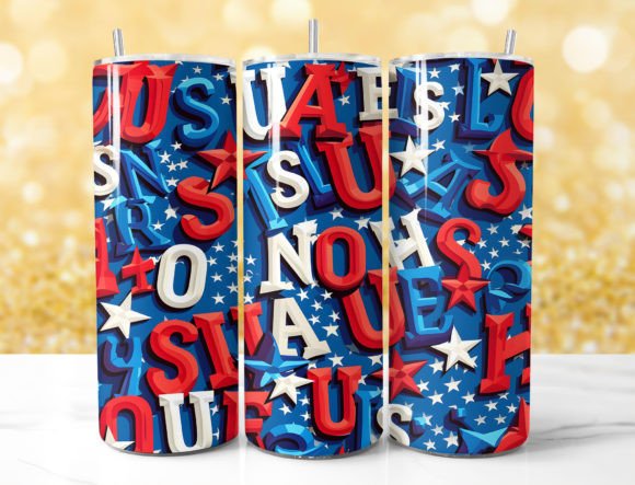 Add a Touch of Patriotic Spirit with the 3D Patriotic Stars Stripes American Flag Tumbler Wrap