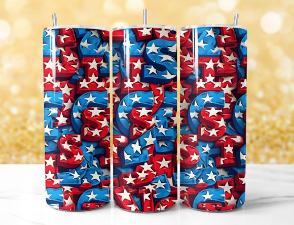 Add a Touch of Patriotic Spirit with the USA Flag Tumbler Wrap, 20oz Skinny