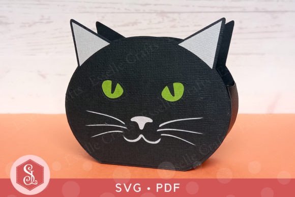Black Cat Favour Box: SVG & PDF Templates