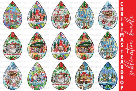 Christmas Teardrop Png Bundle for Creative Design