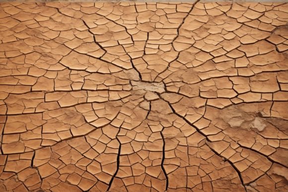 Cracked Earth Texture Background: Versatile Design Asset