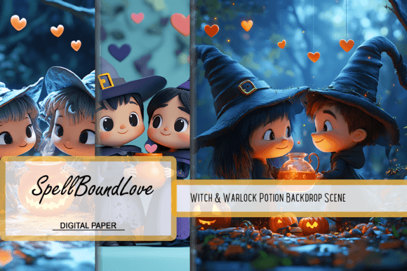 Embrace the Halloween Magic with Witch Warlock Potion Backdrop Scene