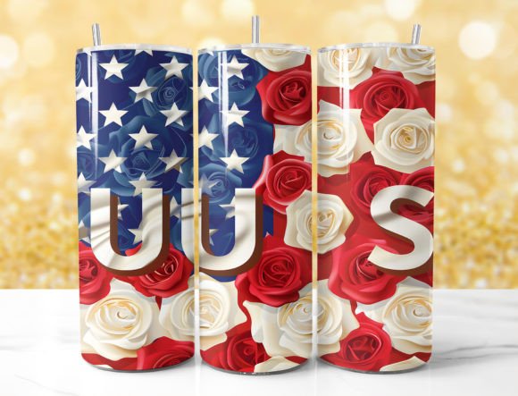 Enhance Your Tumbler with the Rose Flower America Tumbler Wrap