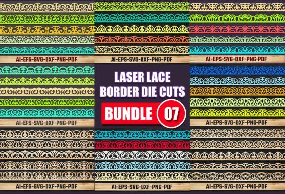 Explore the Versatility of Laser Cut Lace Border Die Cuts Bundle 06