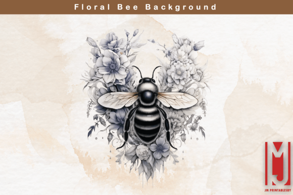 Floral Bee Background: A Versatile Design Asset