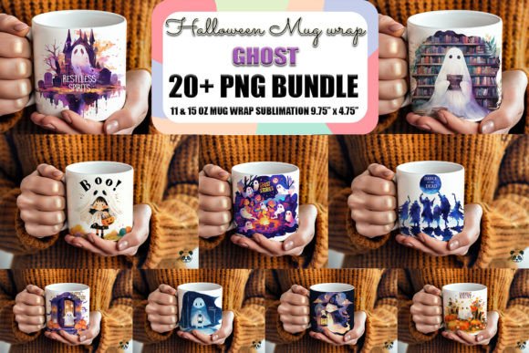 Halloween Cute Boo Mug Wrap Bundle: A Spooky and Adorable Addition to Your Creations