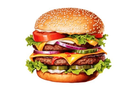 High-Quality 3D Burger Clipart for Creative Projects