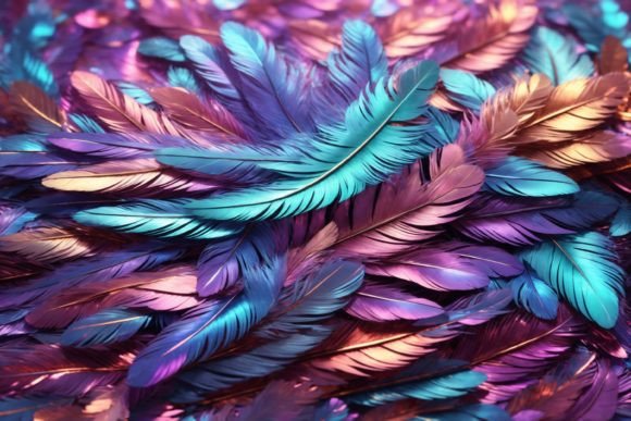 Holographic Feather Background: A Versatile and Eye-Catching Design Element
