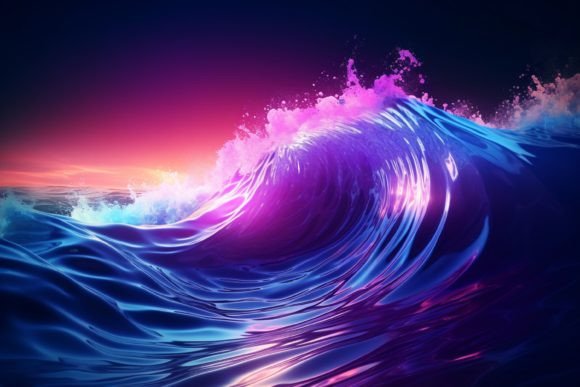 Neon Sea Water Wave Wallpaper: A Versatile and Vibrant Design Solution